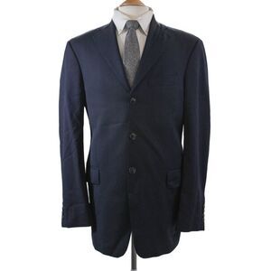 Trabaldo Togna Men's Long Sleeves Lined Button Up Jacket Blazer Blue Size 42
